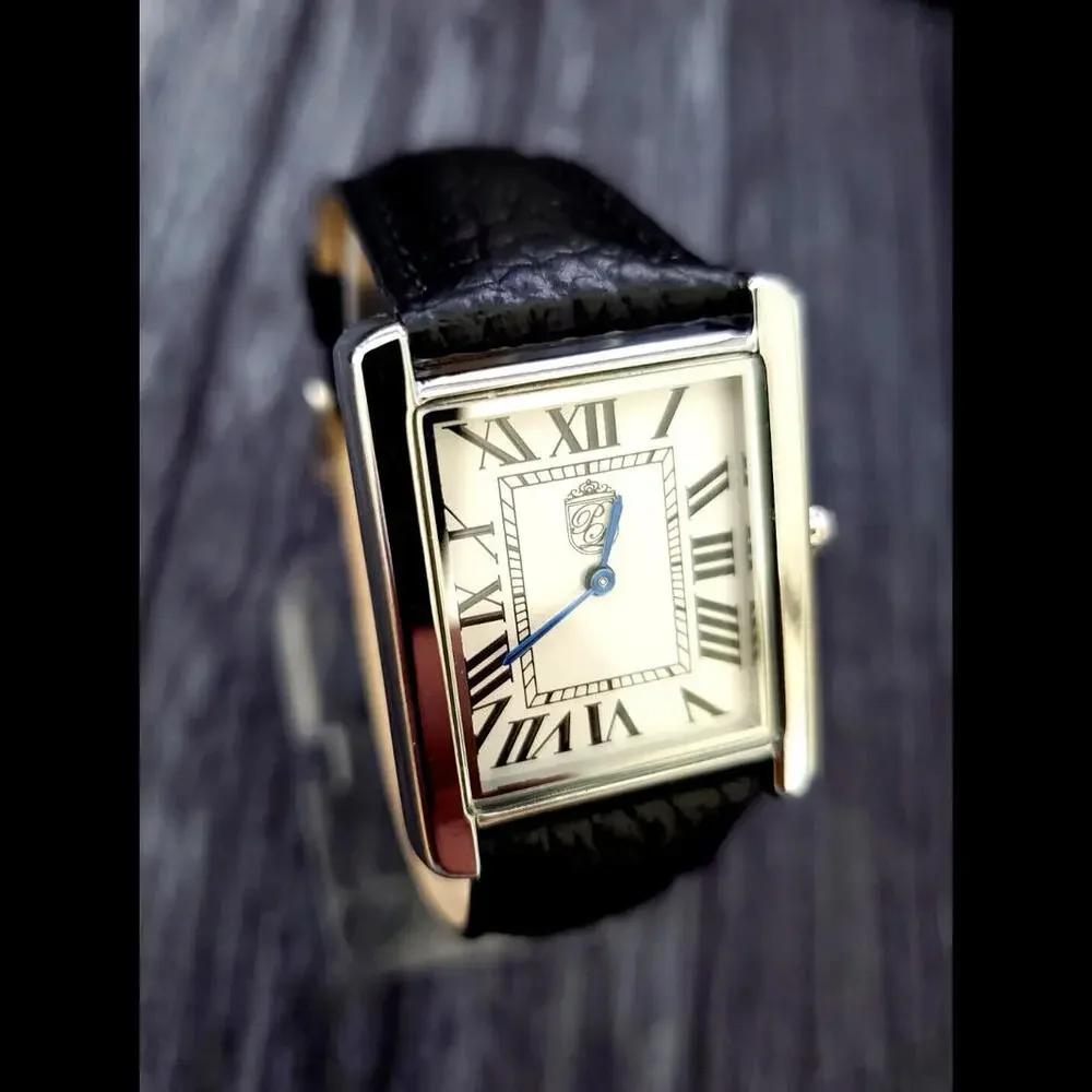 Gorgeous Pierre Lucerne Swiss Inspired Mens‎ Tank Watch Blk